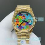 8+ Factory Luxury replica new Rolex Day-Date Counterweight 36mm Puzzle Dial 3255 watch 